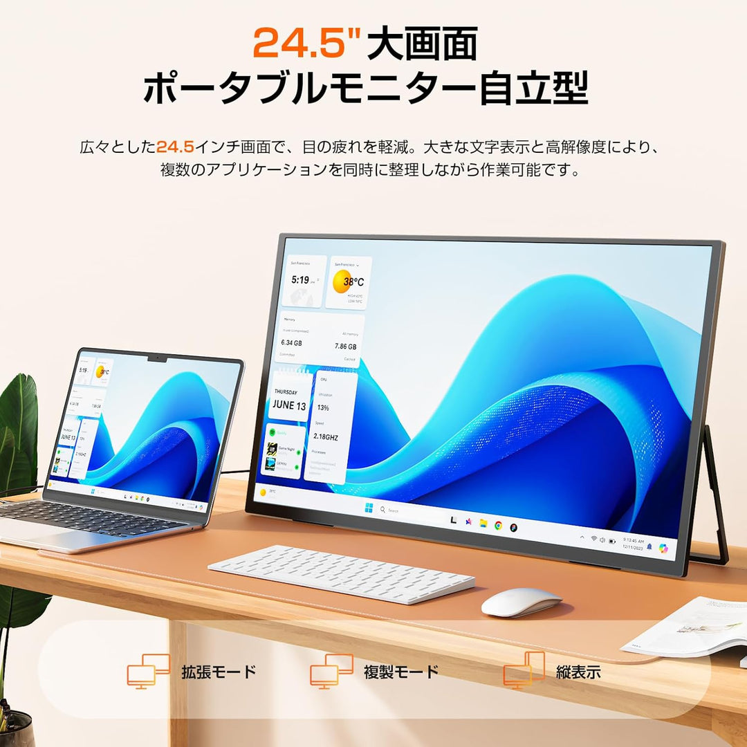 月額6,580円レンタルプラン：UPERFECT モバイルモニター 24.5インチ 245T03