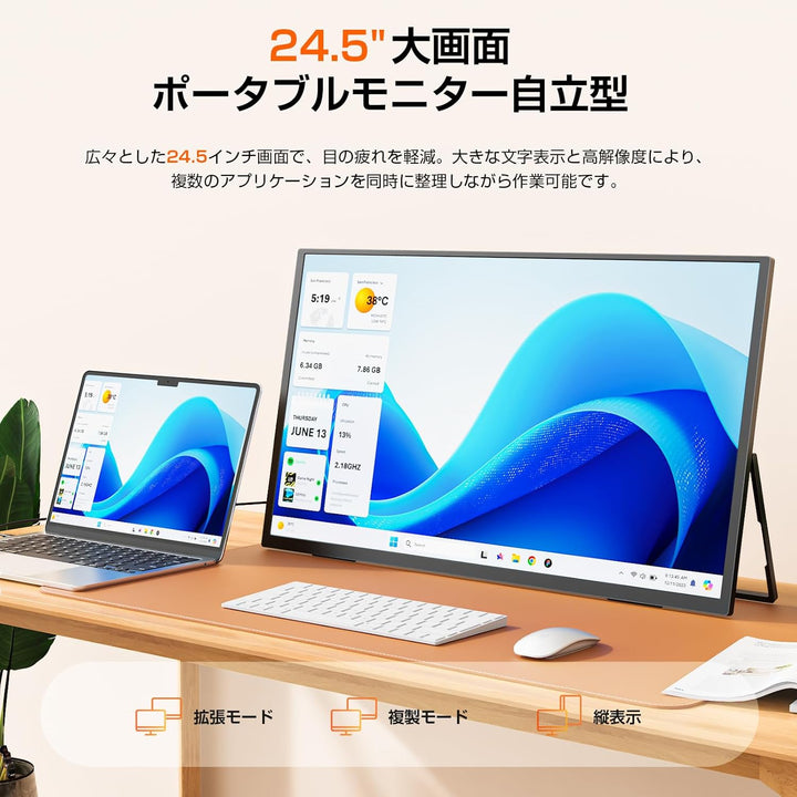 月額6,580円レンタルプラン：UPERFECT モバイルモニター 24.5インチ 245T03