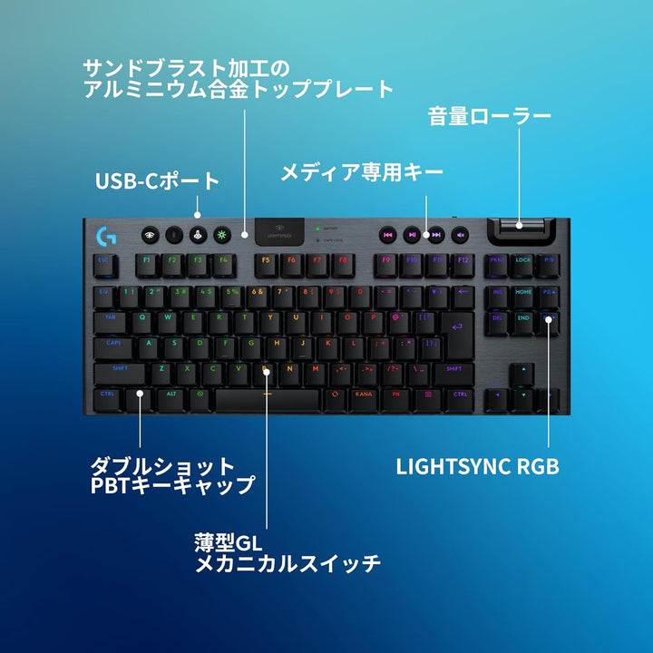 月額4,980円レンタルプラン：Logicool G G915 X LIGHTSPEED TKL ワイヤレス薄型ゲーミングキーボード G915WLX-TKL