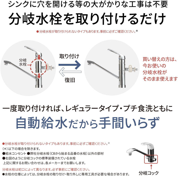 月額12,800円レンタルプラン：パナソニック 食器洗い乾燥機 頑固な汚れも落とす洗浄力 除菌 大がかりな工事不要 NP-TA5-W ホワイト
