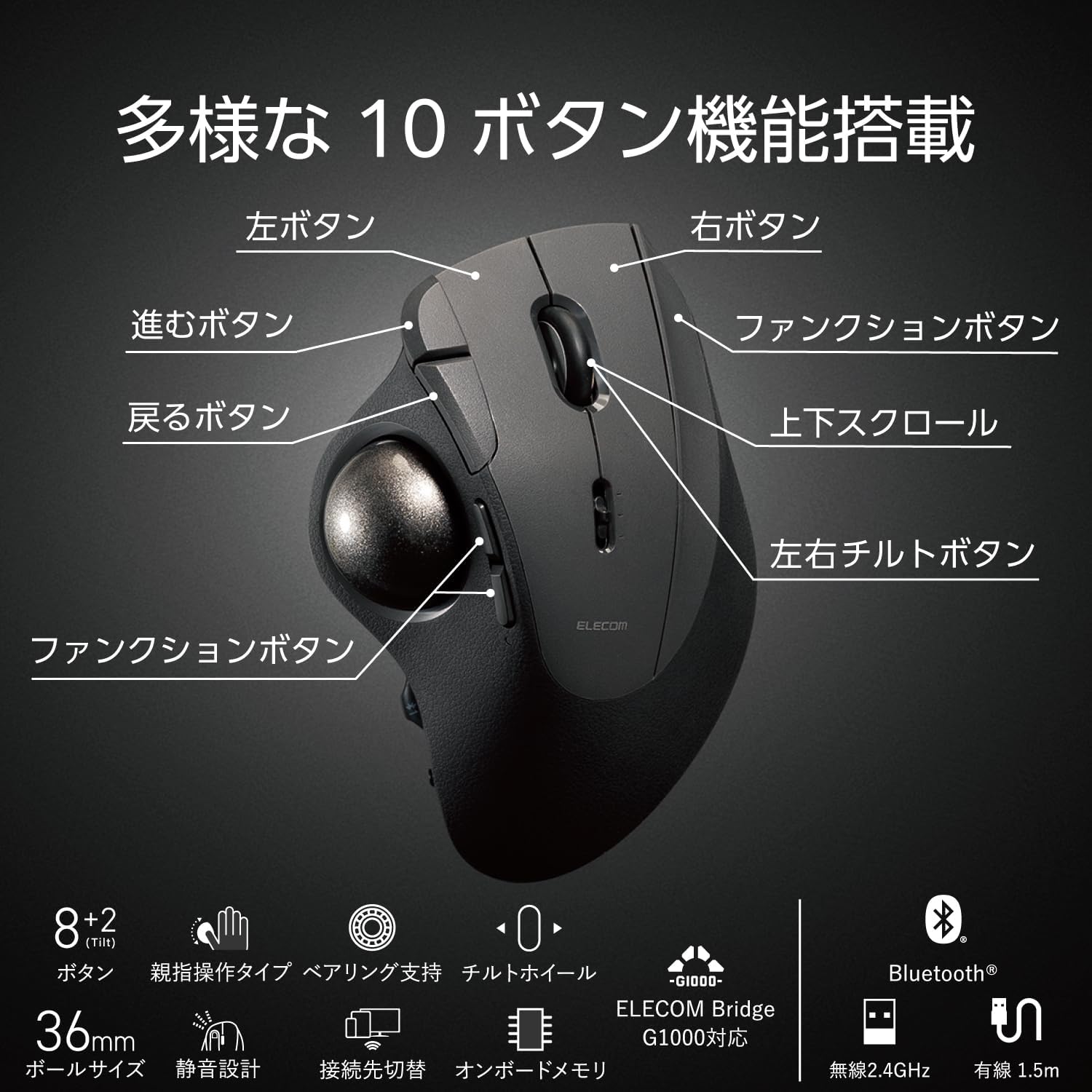 月額2,580円レンタルプラン：エレコム トラックボールマウス IST PRO