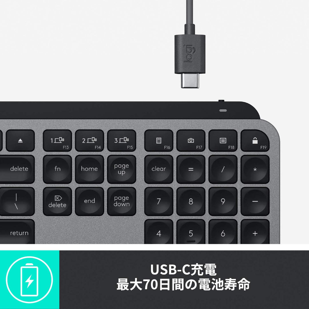 月額2,380円レンタルプラン：ロジクール MX KEYS for Mac アドバンスド ワイヤレス イルミネイテッド キーボード KX800M