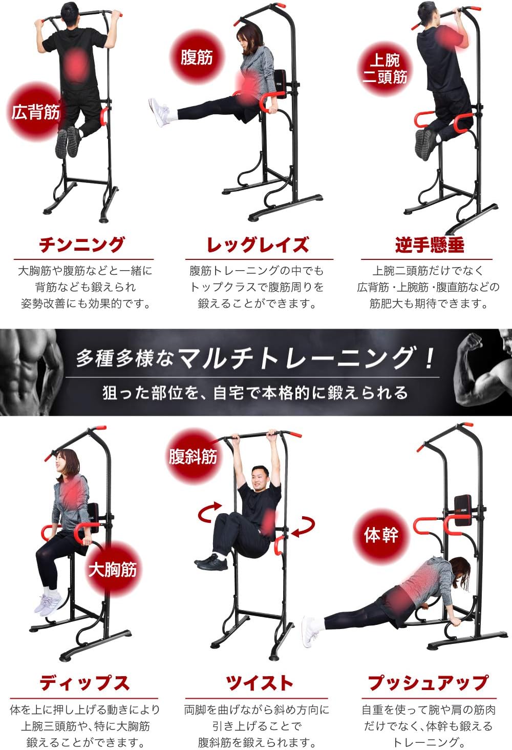 月額1,980円レンタルプラン：PYKES PEAK ぶら下がり健康器 PP63208