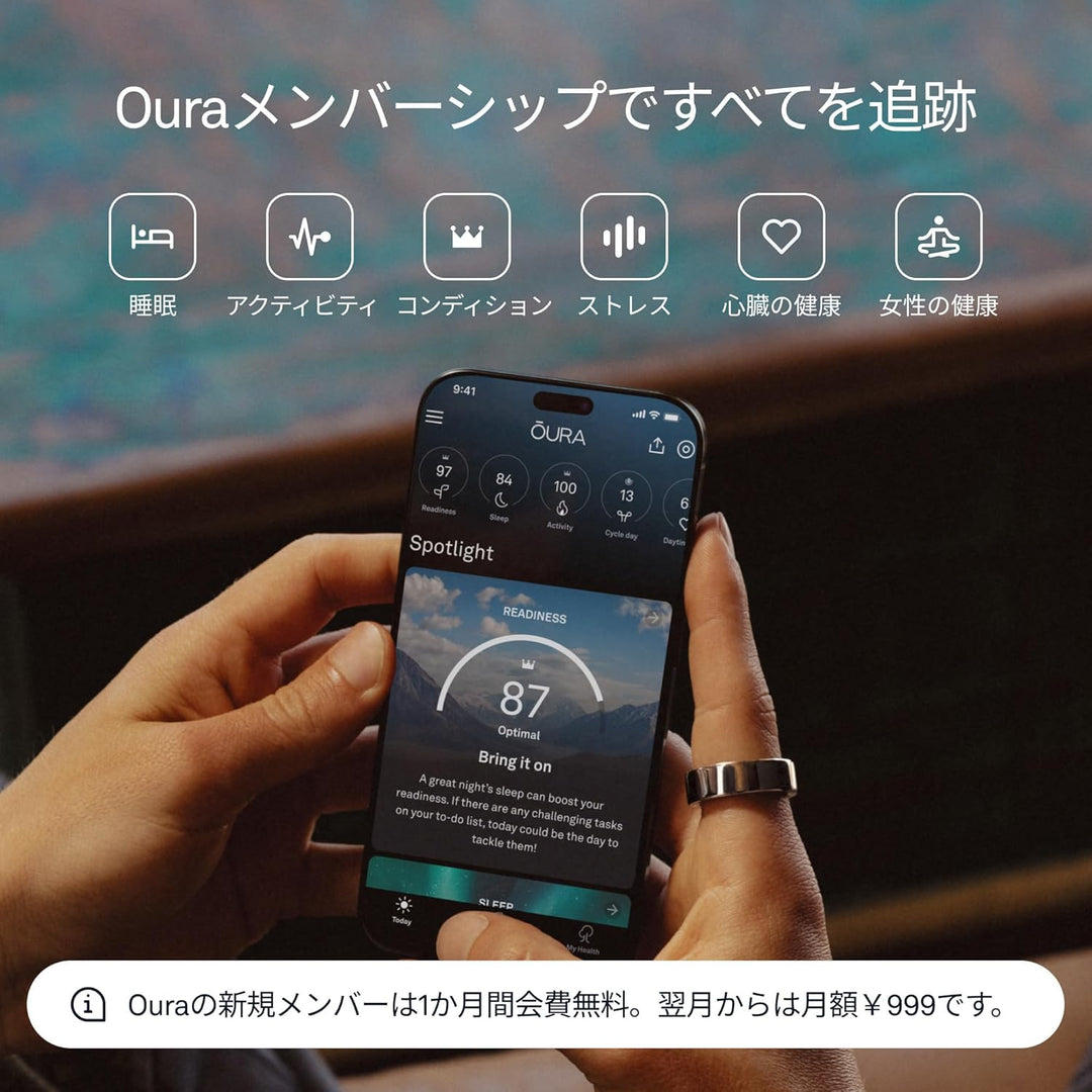 月額8,800円レンタルプラン：Oura Ring スマートリング 第4世代 JZ90-54217-10 シルバー