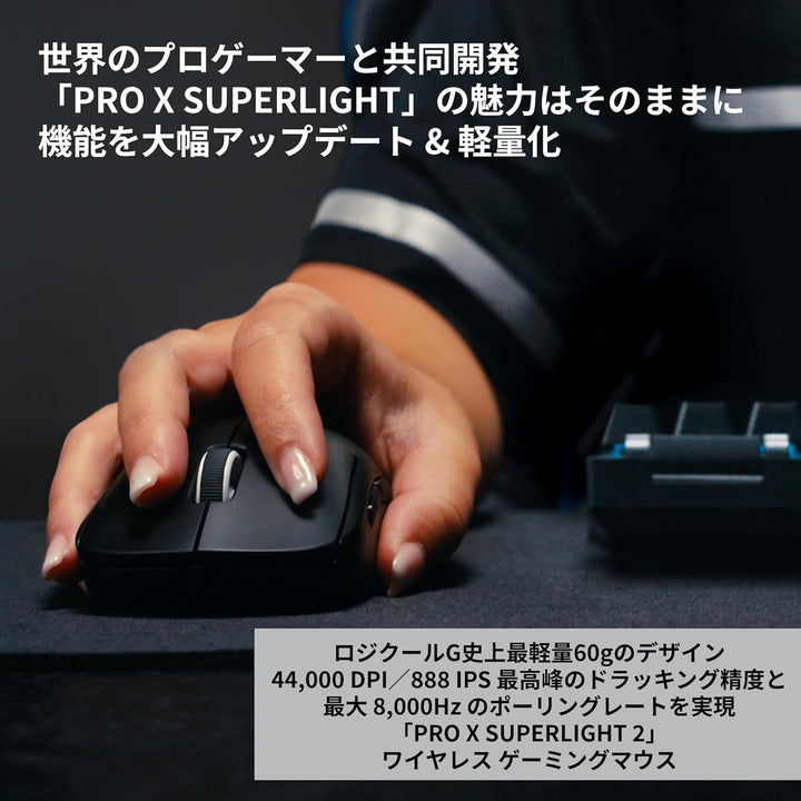 月額3,680円レンタルプラン：ロジクール PRO X SUPERLIGHT 2 LIGHTSPEED ワイヤレスゲーミングマウス G-PPD-004WL