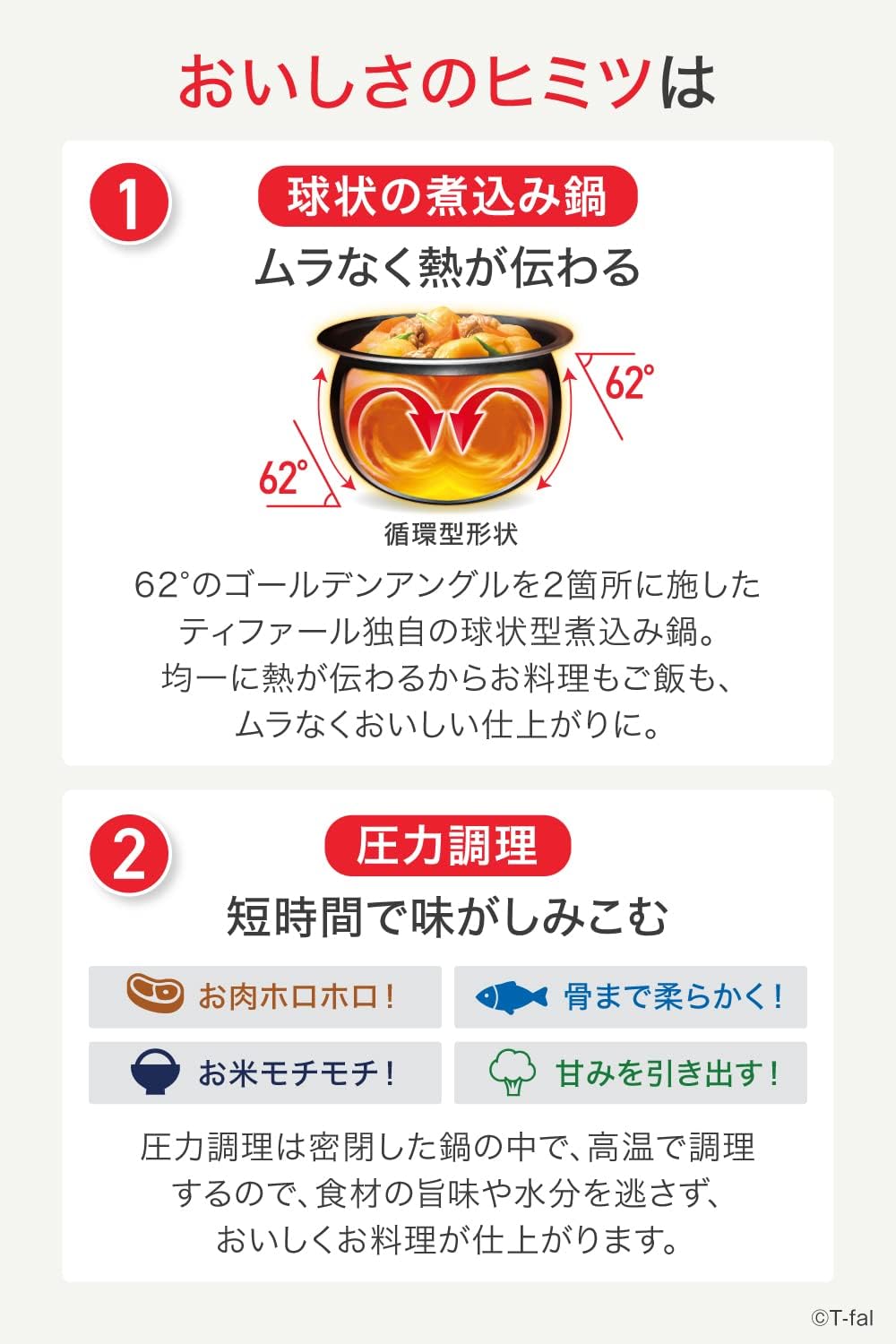 月額2,280円レンタルプラン：ティファール ラクラ・クッカー プラス コンパクト電気圧力鍋 CY353AJP アイボリー