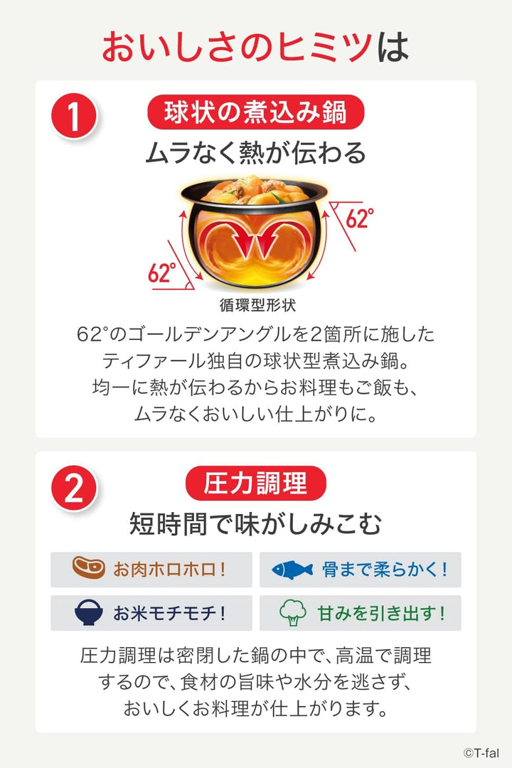月額2,280円レンタルプラン：ティファール ラクラ・クッカー プラス コンパクト電気圧力鍋 CY353AJP アイボリー