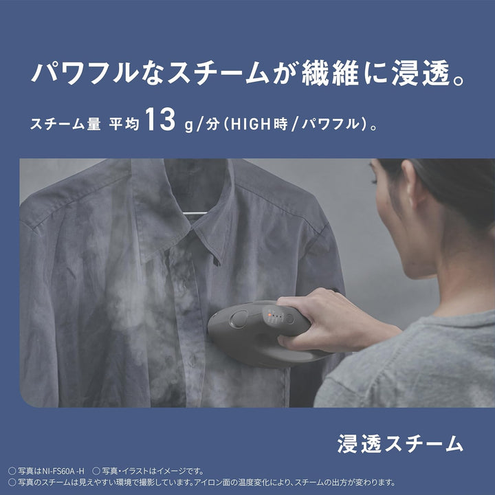 月額1,980円レンタルプラン：パナソニック 衣類スチーマー アイロン NI-FS60A-H カームグレー
