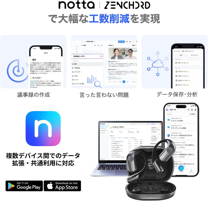 月額3,980円レンタルプラン：Zenchord1 AIイヤホン Zenchord-1G / Zenchord-1W