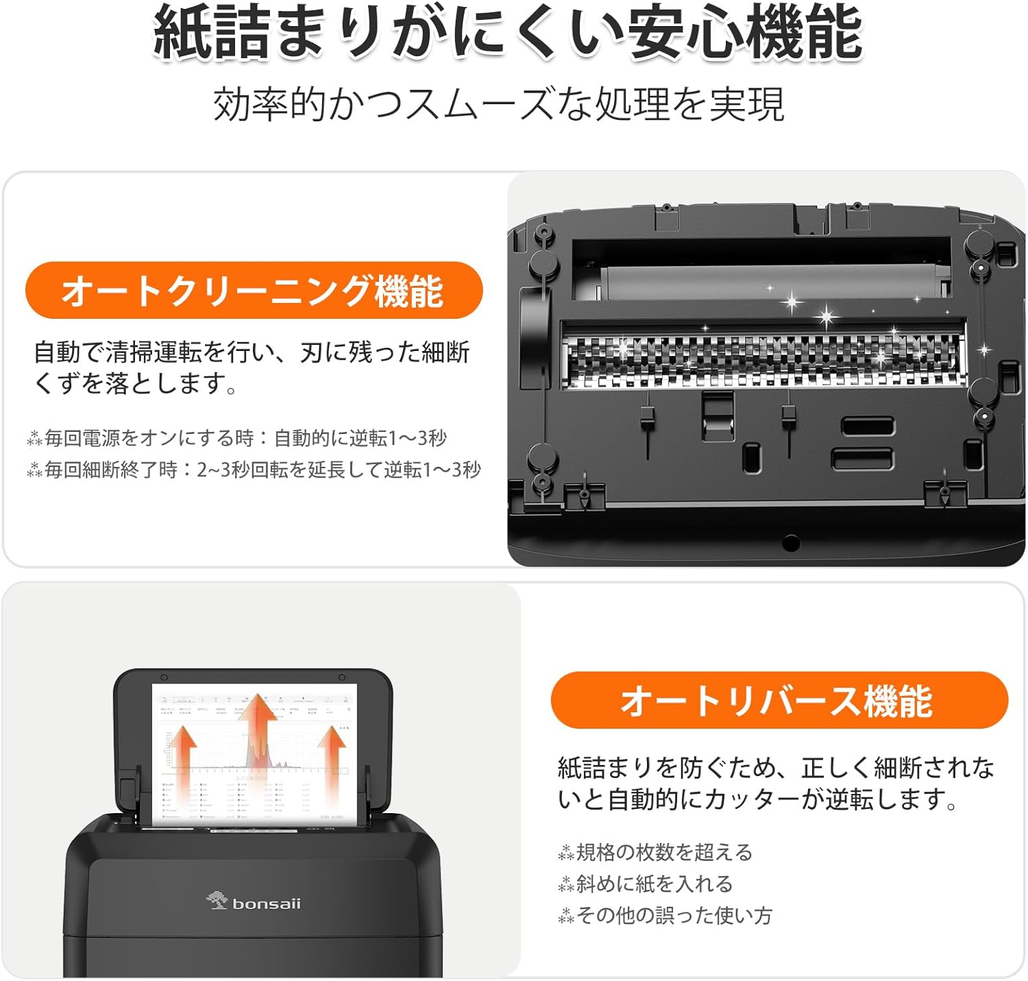 月額2,880円レンタルプラン：bonsaii オートフィード シュレッダー