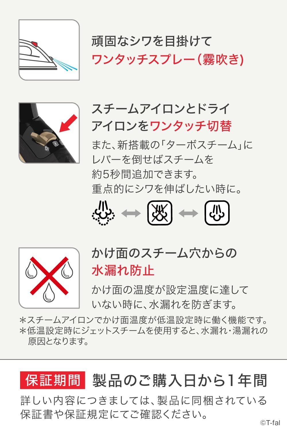 月額2,380円レンタルプラン：ティファール スチームアイロン
