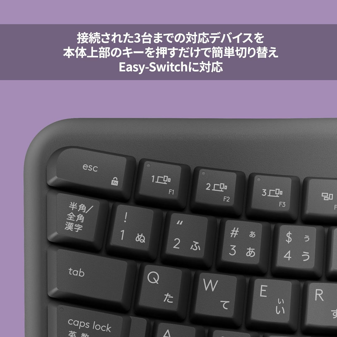 月額1,980円レンタルプラン：ロジクール WAVE KEYS エルゴノミックキーボード K820 グラファイト
