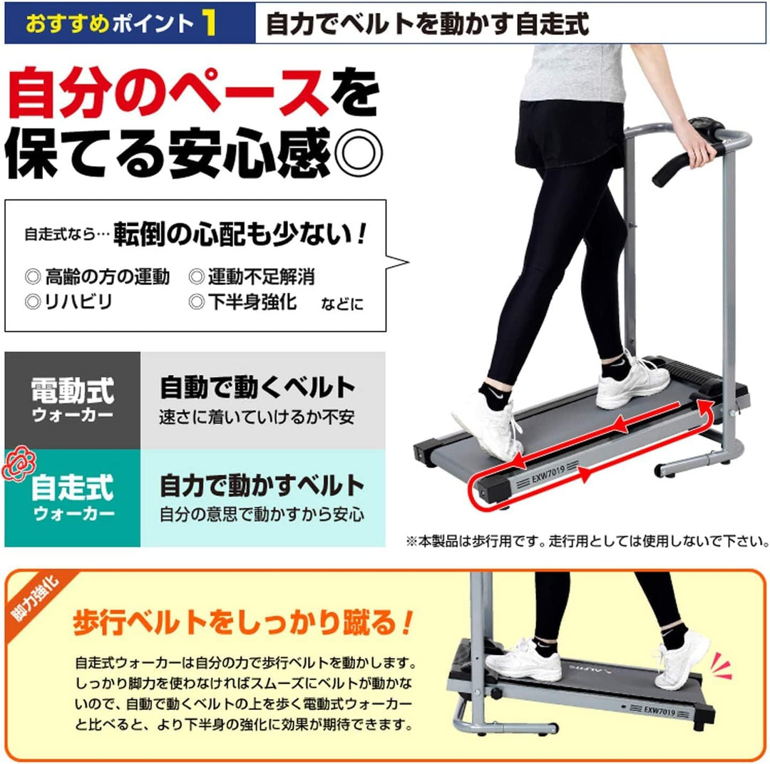 月額1,880円レンタルプラン：ALINCO 自走式ウォーカー7019 ルームランナー ‎EXW7019 ブラック