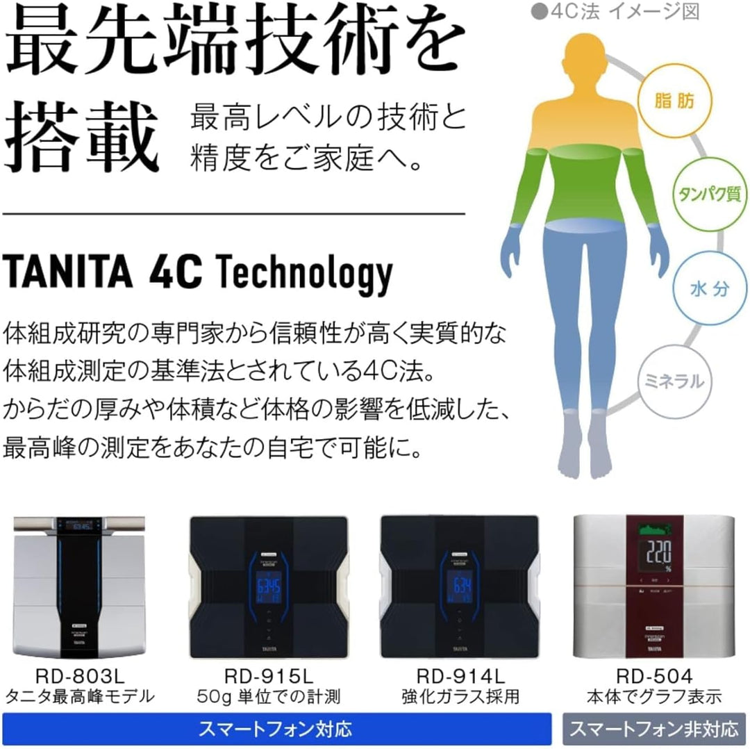 月額8,800円レンタルプラン：タニタ 左右部位別体組成計 インナースキャンデュアル RD-803L-BK ブラック