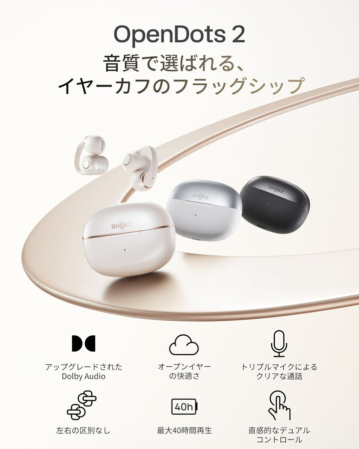 月額3,980円レンタルプラン：Shokz OpenDots 2 イヤーカフ型イヤホン E320