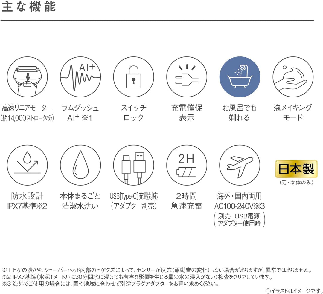 月額4,980円レンタルプラン：パナソニック ラムダッシュ パームイン シェーバー ES-PV3A-K マットブラック