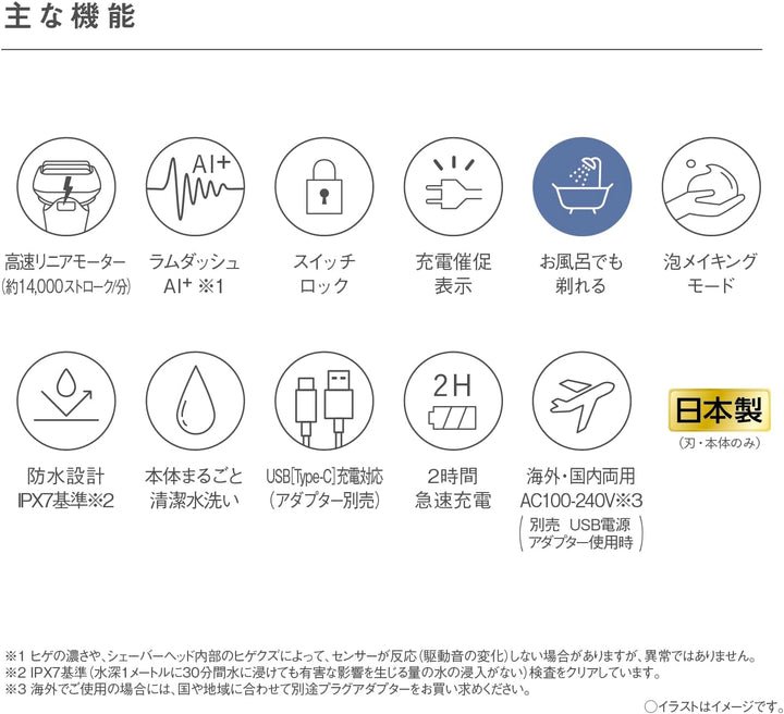 月額4,980円レンタルプラン：パナソニック ラムダッシュ パームイン シェーバー ES-PV3A-K マットブラック