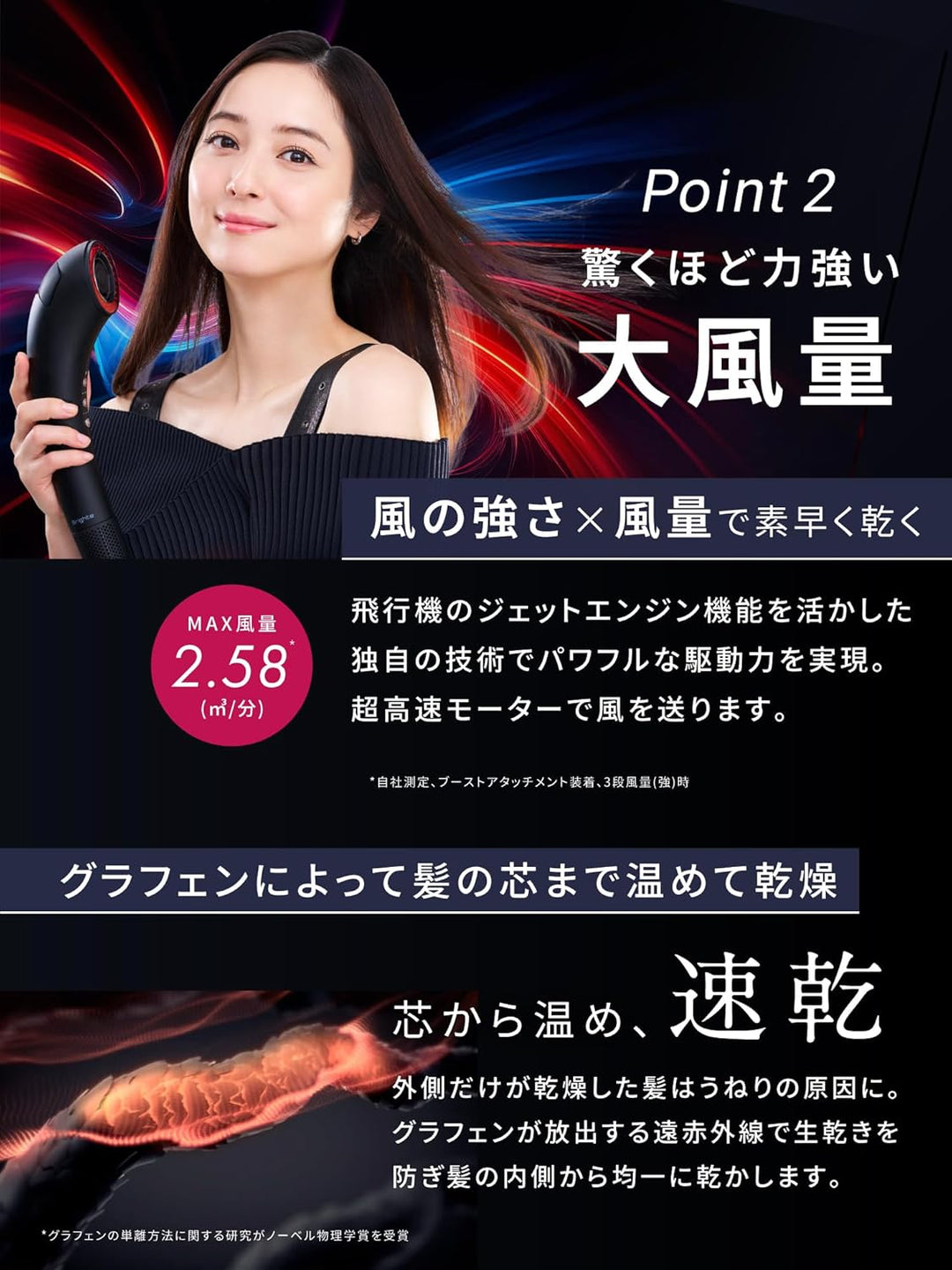 月額5,980円レンタルプラン： Brighte SHOWER DRYER ドライヤー BRT-SD173 ブラック