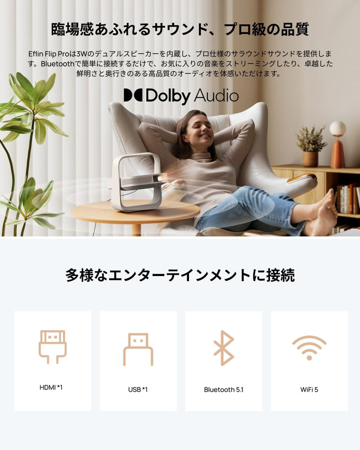 月額9,800円レンタルプラン：XGIMI Elfin Flip Pro プロジェクター