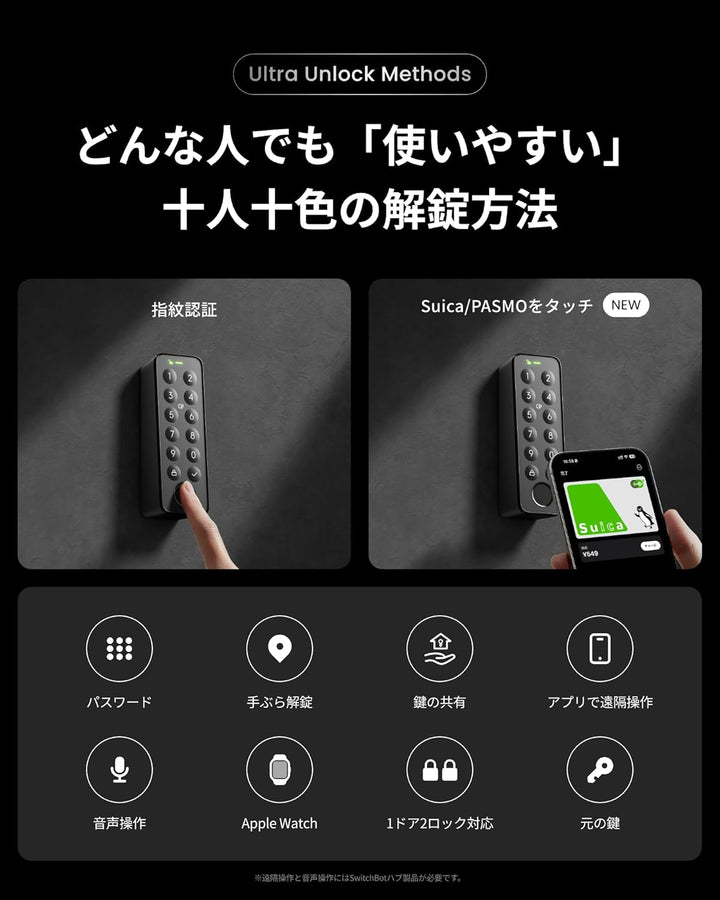 月額4,580円レンタルプラン：SwitchBot ドアロックUltra 指紋認証セット スマートロック W5600001