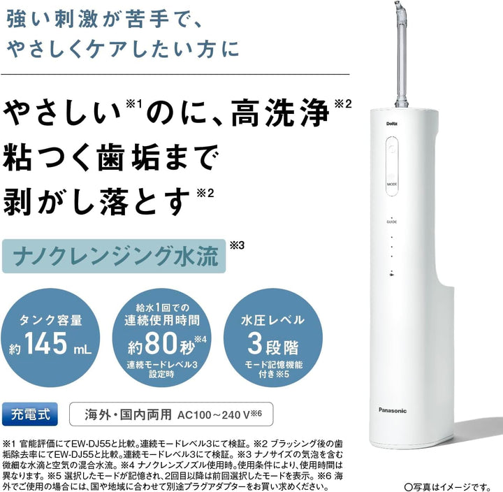 月額4,380円レンタルプラン：パナソニック ジェットウォッシャー ドルツ ナノクレンズ 電動ブラシ 新品ブラシ付き EW-NJ80