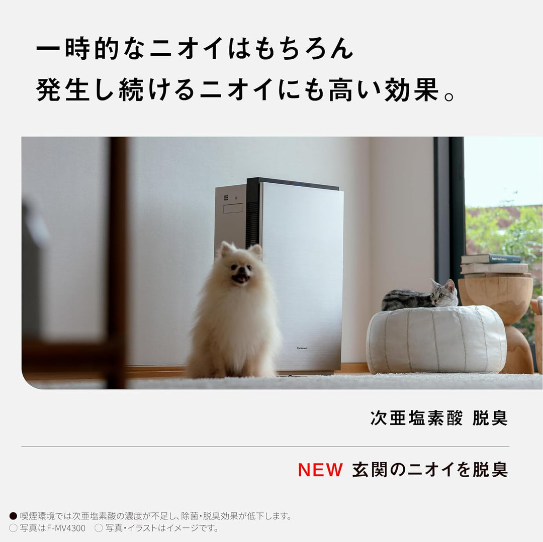 月額9,800円レンタルプラン：パナソニック ジアイーノ 次亜塩素酸 空間除菌脱臭機 空気清浄機 F-ML4000B-W ホワイト