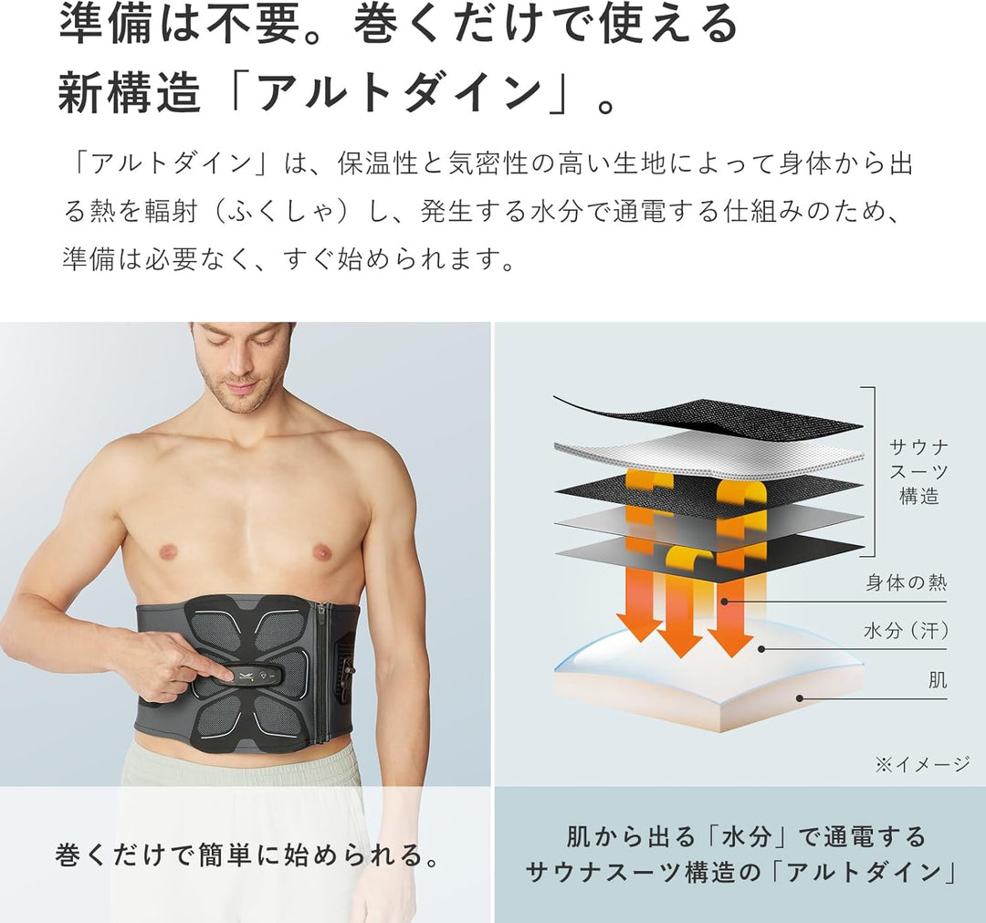 月額5,380円レンタルプラン：MTG シックスパッド アブズ2+  Mサイズ SE-CK-03B-M ブラック