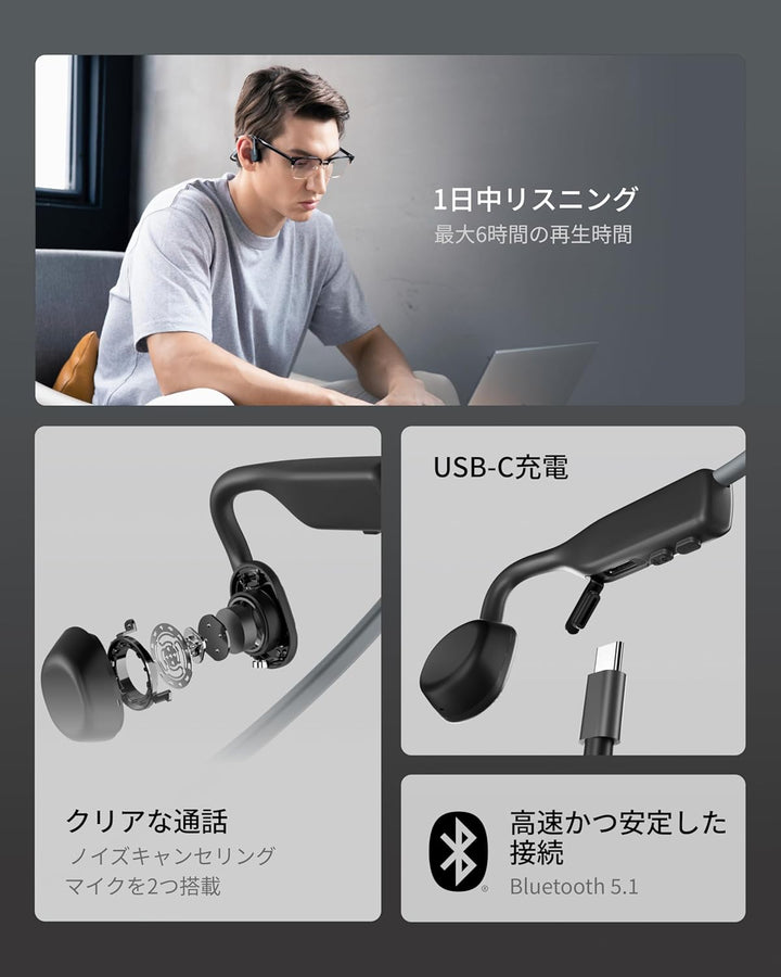 月額1,980円レンタルプラン：Shokz OpenMove イヤホン AFT-EP-000022