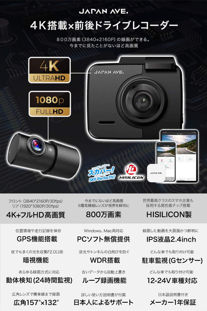 月額4,880円レンタルプラン：ジャパンアベニュー ドライブレコーダー GT65