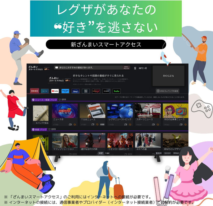 月額18,800円：REGZA 50V型 液晶テレビ 50Z670N ブラック