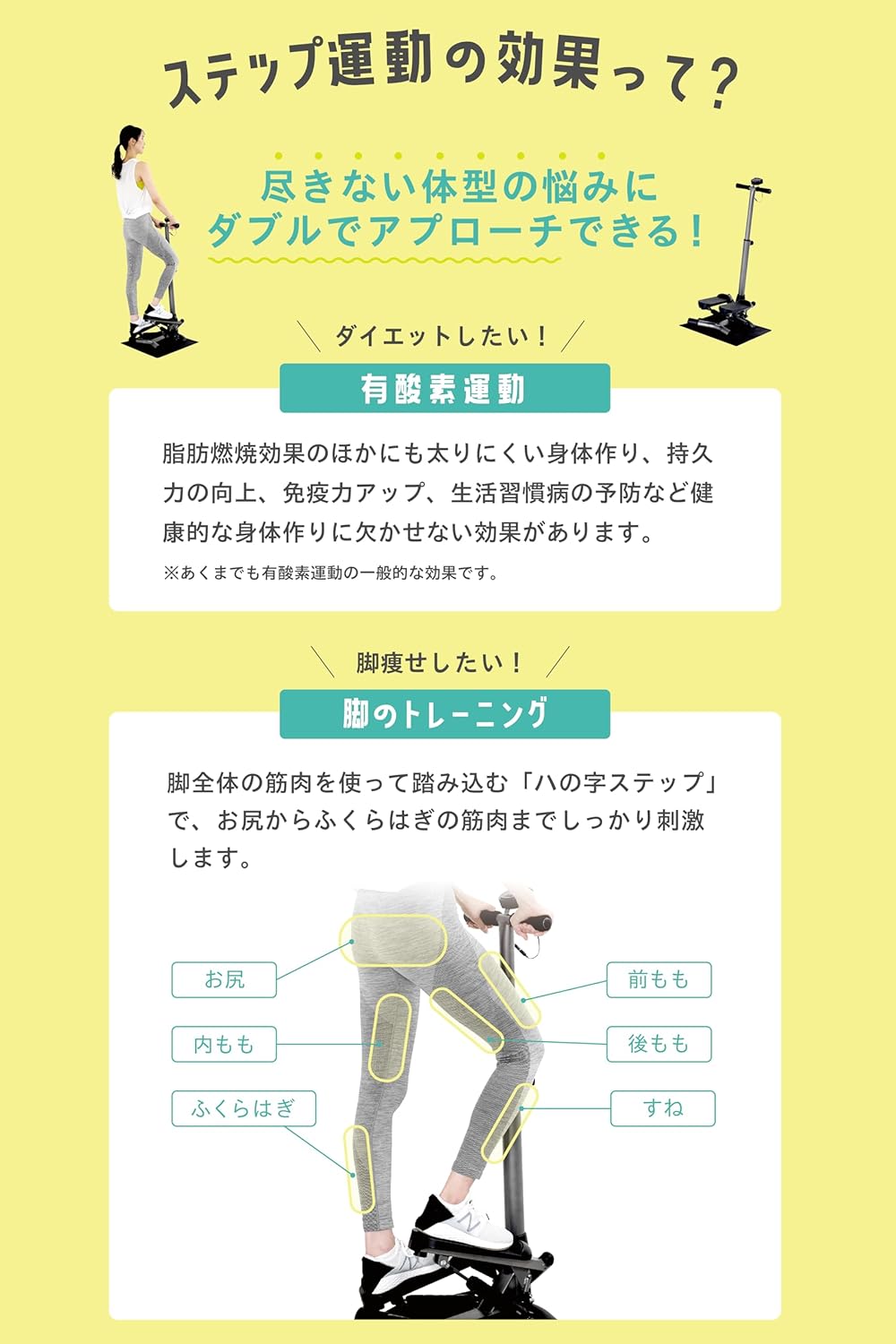 月額1,880円レンタルプラン：アルインコ ハンドル付きステッパー 静音