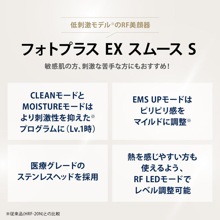 月額5,380円レンタルプラン：ヤーマン RF美顔器 フォトプラス EX スムースS 美顔器 低刺激 マイルド Cleanモード HRF20L2 グレー