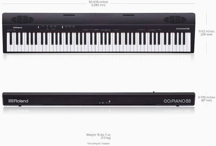 月額6,280円：ROLAND 電子ピアノ GO:PIANO88 GO-88P ブラック