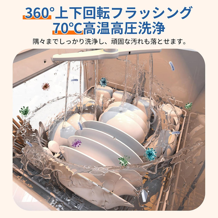 月額6,280円レンタルプラン：SAMKYO 食器洗い乾燥機 3D熱風送風乾燥機能 洗浄コース 節水・エコ T40 ホワイト