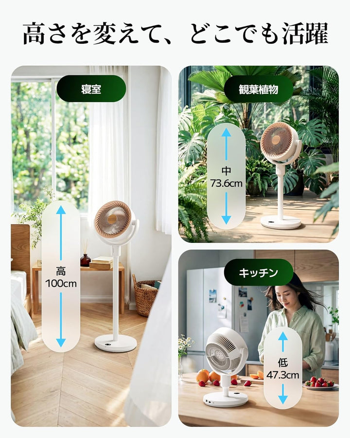 月額2,880円レンタルプラン：SwitchBot サーキュレーター 扇風機 コードレス扇風機 W3800520