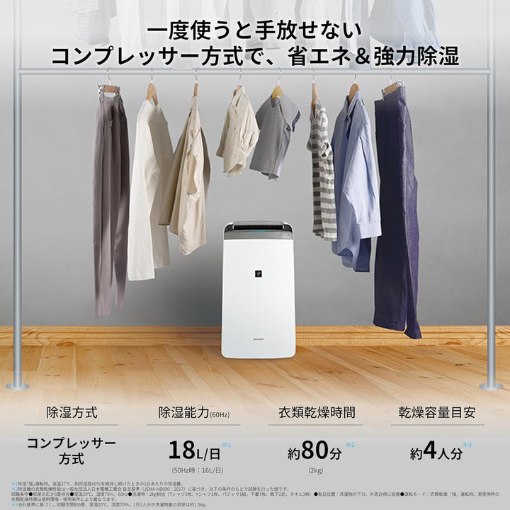 月額6,980円レンタルプラン：シャープ 衣類乾燥機 除湿機 CVS180W