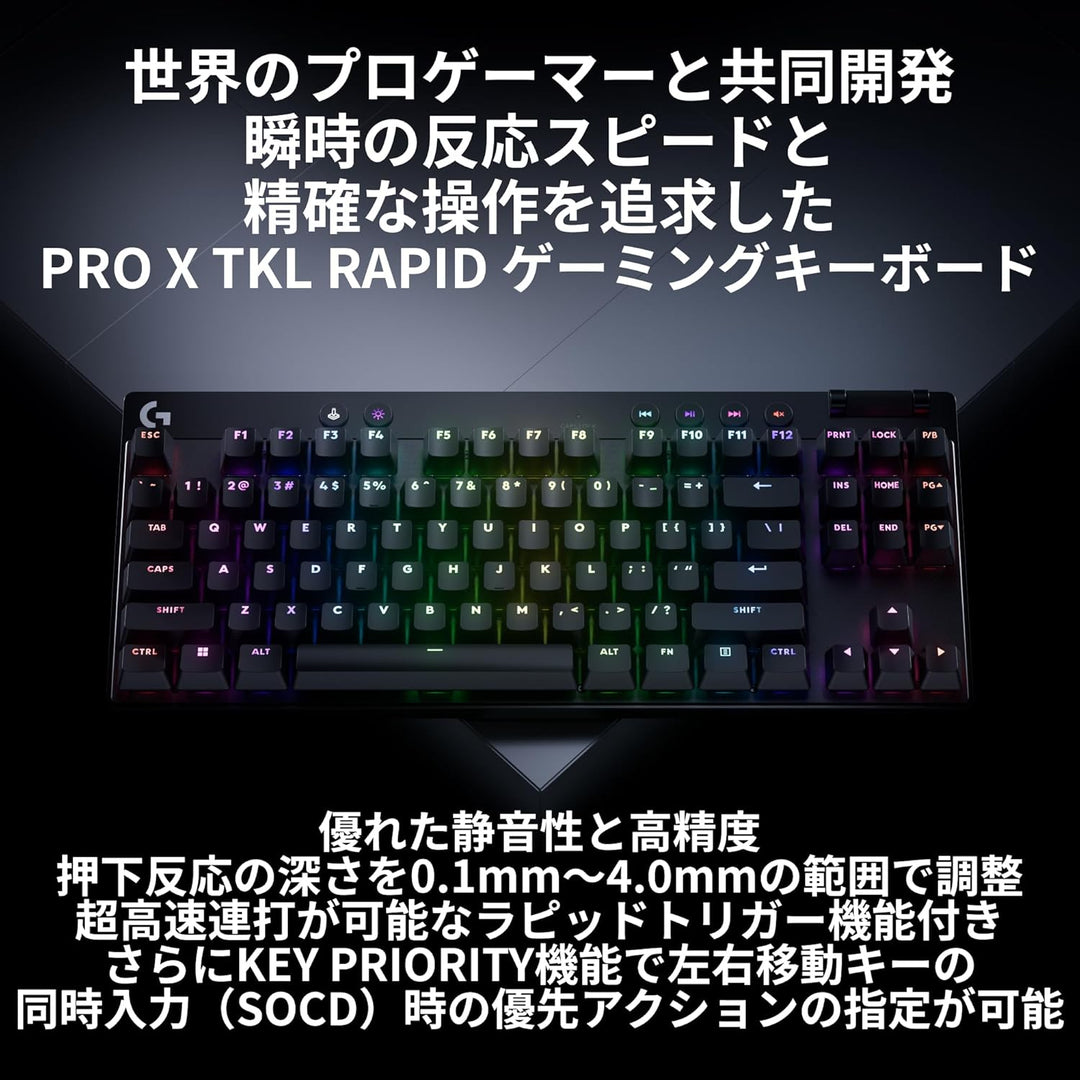 月額4,980円レンタルプラン：Logicool G PRO X TKL RAPID 有線ゲーミングキーボード-アナログスイッチ G-PKB-TKL-RT
