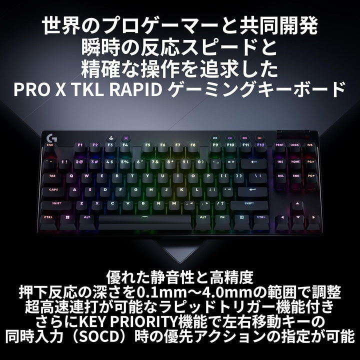 月額4,980円レンタルプラン：Logicool G PRO X TKL RAPID 有線ゲーミングキーボード-アナログスイッチ G-PKB-TKL-RT