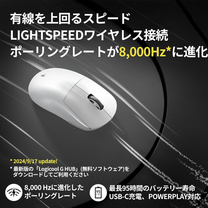 月額3,680円レンタルプラン：ロジクール PRO X SUPERLIGHT 2 LIGHTSPEED ワイヤレスゲーミングマウス G-PPD-004WL