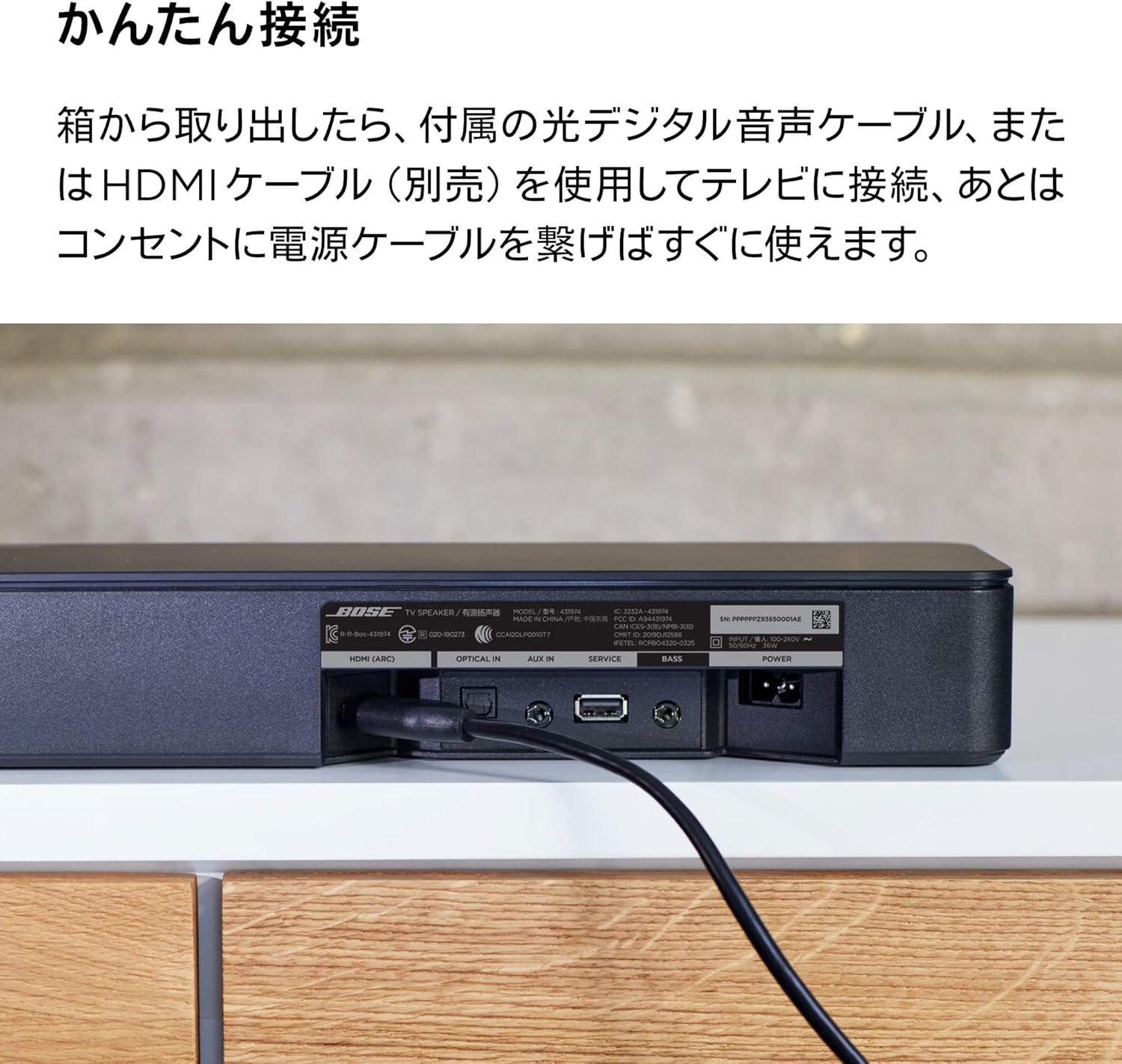 月額4,580円レンタルプラン：Bose TV Speaker サブウーファー ブラック