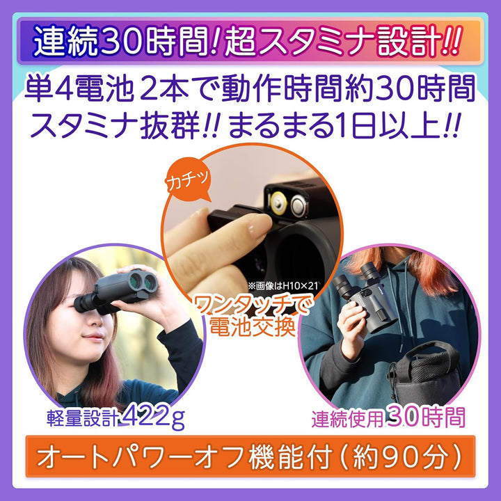 月額13,800円レンタルプラン：Vixen 防振双眼鏡  ATERA II H12×30 11514 軽量 2種類の防振モード 高倍率 チャコール