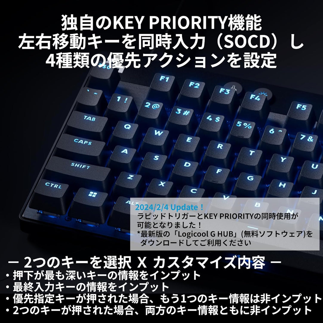 月額4,980円レンタルプラン：Logicool G PRO X TKL RAPID 有線ゲーミングキーボード-アナログスイッチ G-PKB-TKL-RT