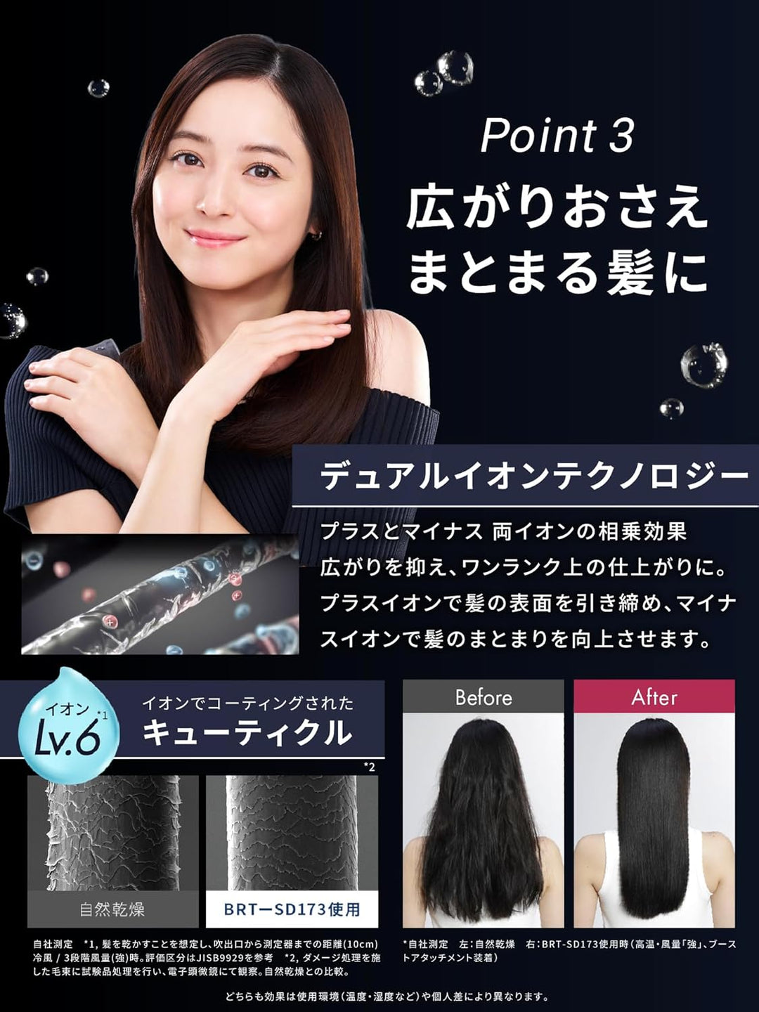 月額5,980円レンタルプラン： Brighte SHOWER DRYER ドライヤー BRT-SD173 ブラック