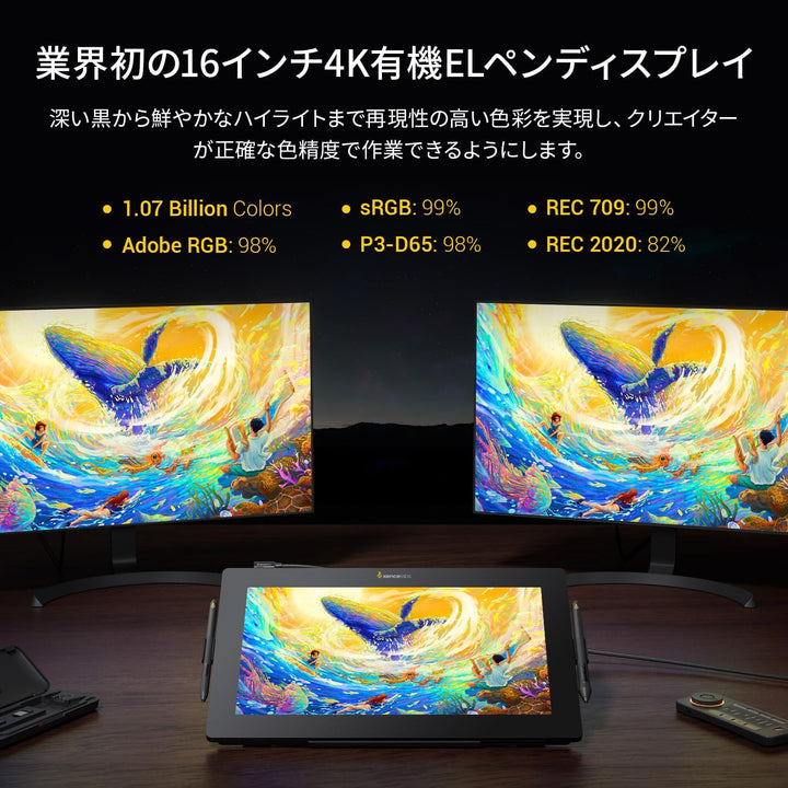 月額29,800円レンタルプラン：XENCELABS ペンディスプレイ 16 バンドル 液タブ LPH1612U-A-BK ブラック