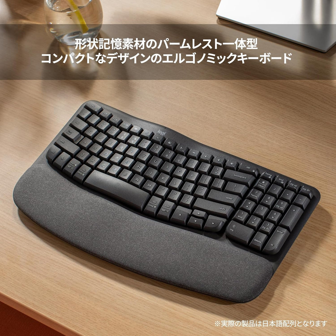 月額1,980円レンタルプラン：ロジクール WAVE KEYS エルゴノミックキーボード K820 グラファイト