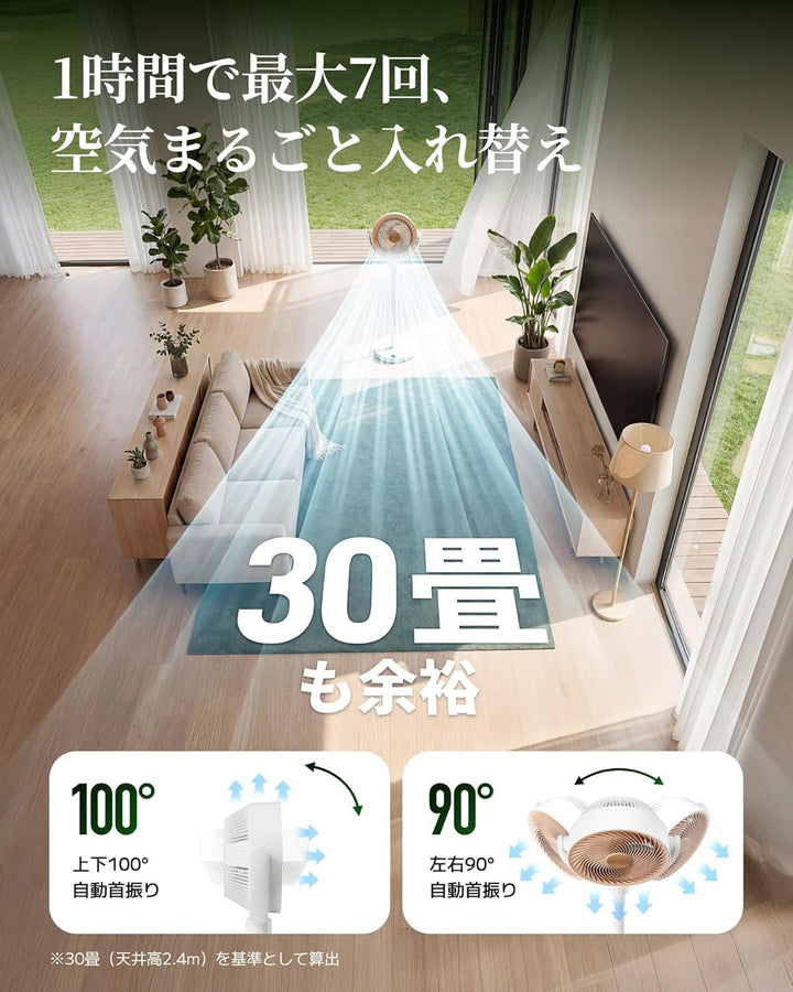月額2,880円レンタルプラン：SwitchBot サーキュレーター 扇風機 コードレス扇風機 W3800520