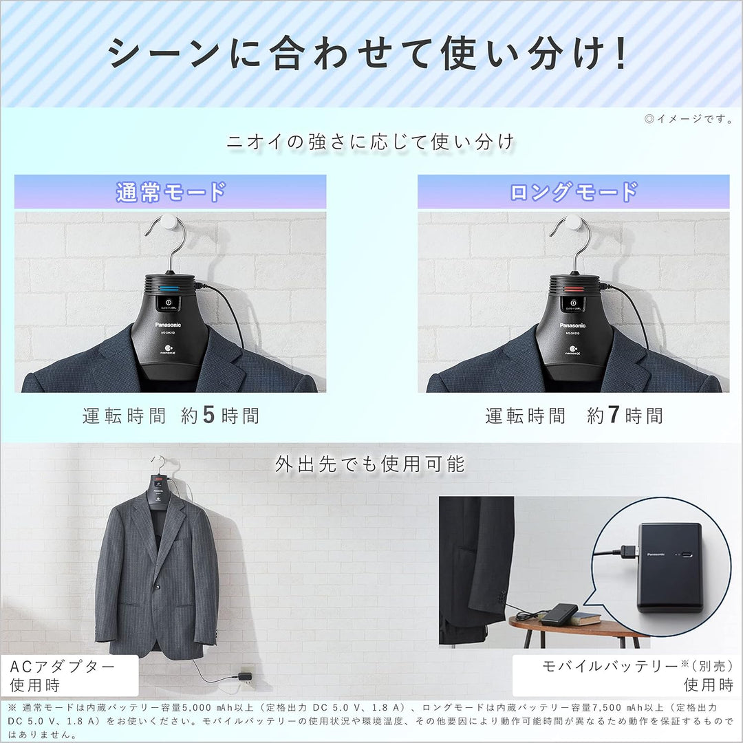 月額2,980円レンタルプラン：パナソニック 電気脱臭機 脱臭ハンガー ナノイーX搭載 MS-DH100-K