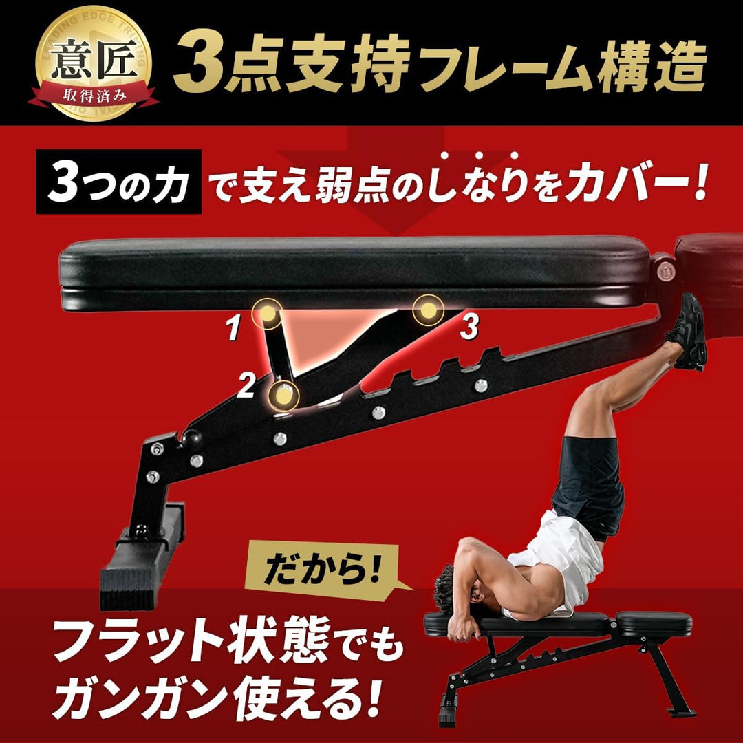 月額2,580円レンタルプラン：リーディングエッジ トレーニングベンチ ブラックLE-B80C（コンパクト）