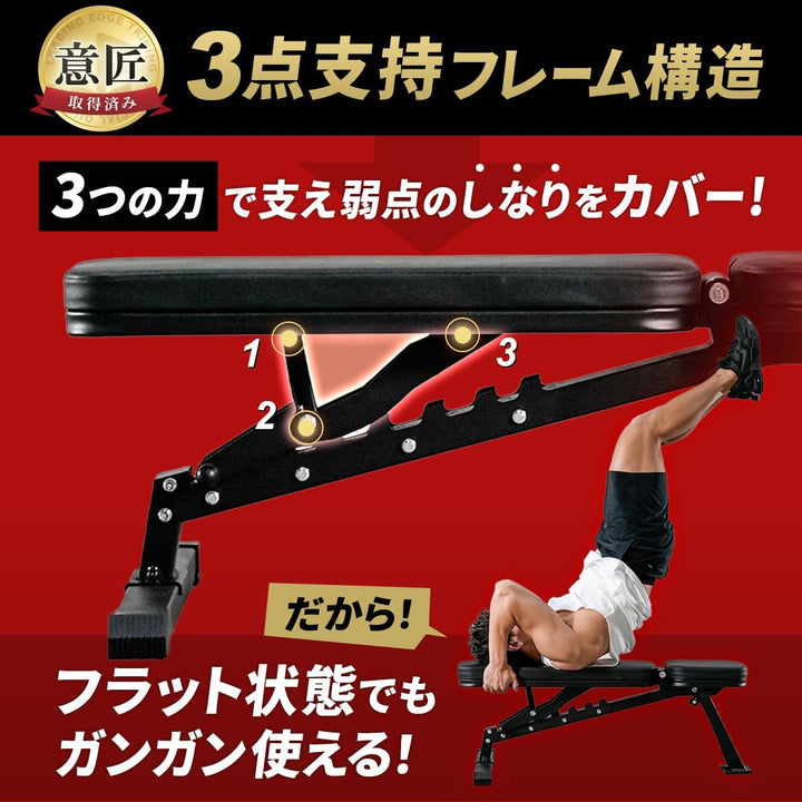 月額2,580円レンタルプラン：リーディングエッジ トレーニングベンチ ブラックLE-B80C（コンパクト）