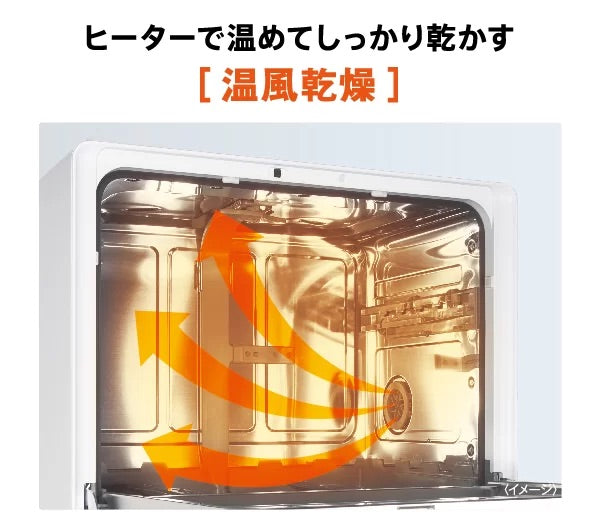 月額10,800円レンタルプラン：AQUA 食器洗い乾燥機 節水 大容量 クワトロシャワー除菌洗浄 温風乾燥 自動ドアオープン ADW-L4-W ホワイト
